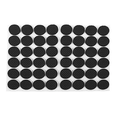 Image de Tampons en caoutchouc pour Pieds de Meubles, Protecteur Meubles Léger Auto Adhésif Pads Patins Protection Table Pied Coussinet Tampon Chaise Canapé, Rond,48 Pièces, Noir