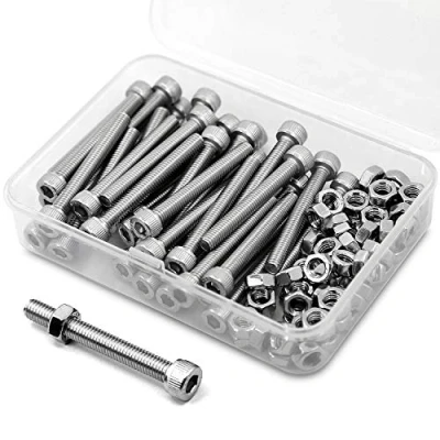 Image de M5 x 40mm 40PCS vis à tête hexagonale acier inoxydable 304 Boulon Entièrement Filetée Boulons et écrous