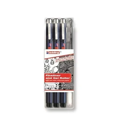 Image de edding 1800/2185 handlettering starter set de 4 stylos parfait pour les artistes ou débutants, usage professionnel personnel, idéal lettrages créatifs et l&#039;art la lettre