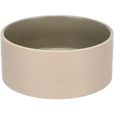Image de Flamingo Gamelle pour la Nourriture et l&#039;eau Anca Rond Beige/Vert Chiens 18x7,5cm 1200ml Durable, Facile à Nettoyer Élégante