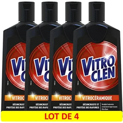 Image de Vitroclen Flacon Nettoyant Crème 3 en 1 Vitrocéramique 200ml Lot de 4