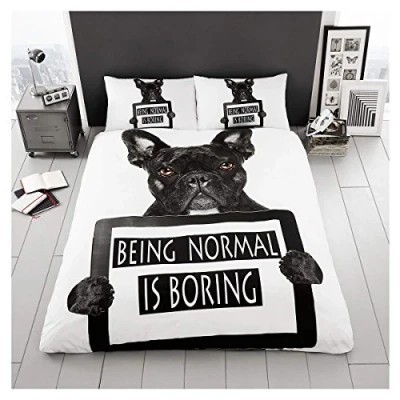 Image de GC GAVENO CAVAILIA Parure de lit en Polycoton avec imprimé Animal 3D, Motif Bouledogue, pour Simple