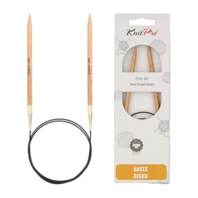 Image de KnitPro KP35351 Basix Aiguille Circulaire Fixe Bois Multicolore 5,5mm, 120cm / US 9