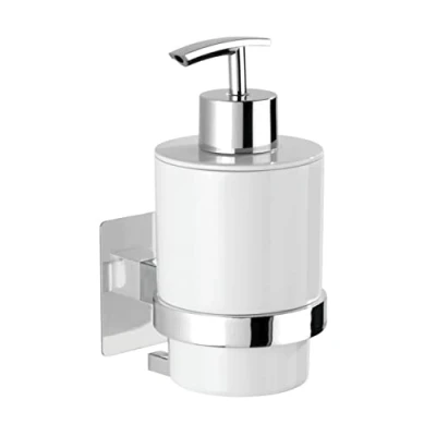 Image de WENKO Distributeur de Savon Turbo Loc® Quadro pour Le Montage Mural Chromé