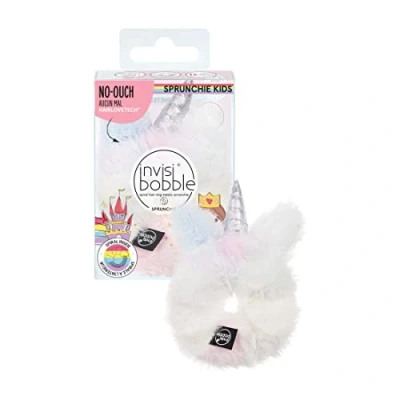 Image de Invisibobble Chouchou Licorne Cheveux Fille Kids Sprunchie X1 en Peluche Avec Spirale Elastique Bebe Plus Aïe