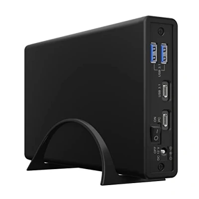 Image de ICY BOX USB Type C Gehäuse mit Hub für 3,5&quot; &amp; 2,5&quot; HDD/SSD, IB 382H C31 Noir