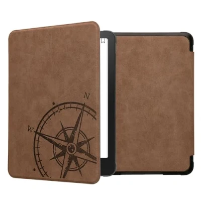 Image de kwmobile Étui liseuse Compatible avec Amazon Kindle Paperwhite (12. Gen 2024) / Colorsoft Housse Rabat magnétique en Simili Cuir Marron