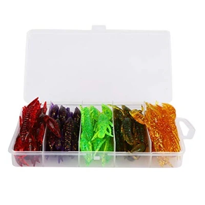 Image de 30 pièces appâts de pêche, Souples artificiels leurres pêche aux écrevisses Clignotants colorés 7.5cm 5.5g Cinq Couleurs pour l&#039;eau Douce la