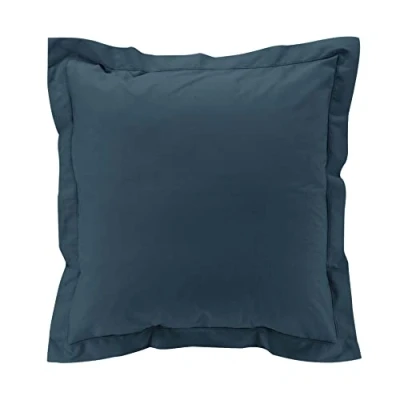 Image de douceur d&#039;intérieur, Taie d&#039;Oreiller (63 x 63 cm) Percaline Bleu Nuit, Percale de Coton