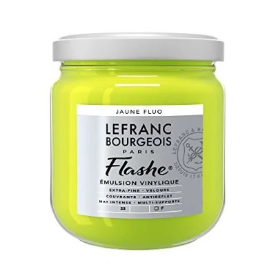 Image de Lefranc Bourgeois Flashe Acrylique Pot 400ml Jaune Fluo