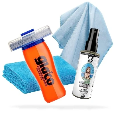 Image de detailmate Soft99 Glaco DX Lot de 4 vitrificateurs pour verre 110 ml avec effet lotus parfait + nettoyant vitres 100 ml, chiffon polissage en microfibre 40 x cm et