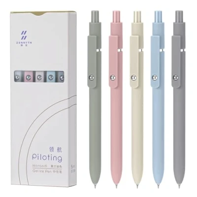 Image de MumdoYAL Lot de 5 stylos gel rétractables Pointe fine 0,5 mm Encre noire à séchage rapide