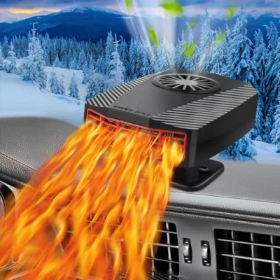 Image de COMBLU chauffage de voiture portable Dégivreur 12 V 150 W rapide 2 en 1 Ventilateur et refroidissement pour pare brise Rotation à