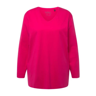 Image de Ulla Popken Basicv Pullover, Femme, Taille: 46/48, Magenta pink