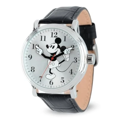 Image de Disney Men&#039;s W001862 Mickey Mouse Analog Display Quartz Black Watch