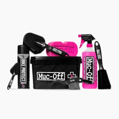 Image de Muc Off Kit de Nettoyage Vélo 8 en 1 Cadeau Parfait pour les Fans Comprend un Produit Nettoyant Vélo, Protection Brosses et Éponge dans une Caisse Rangement