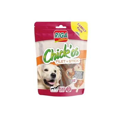 Image de Riga Chick&#039;Os Filet + Stick Friandise pour Chien Riche en de Poulet et Protéines Sticks à Mâcher Entretenir la Dentition Family Pack 300g