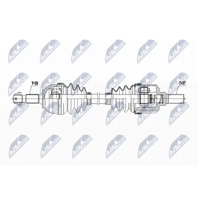 Image de NTY NPW CT 141 Arbre de transmission Essieu avant gauche Boîte automatique CITROËN: DS5 5 portes