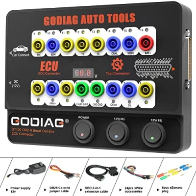 Image de GT100 Automotive Tools OBD II Break Out Box ECU Connecteur avec Ligne Principale et Cavalier Multifonction pour vérifier Le Moteur, Prend en Charge l&#039;indicateur LED la Recherche