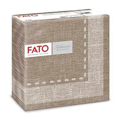Image de FATO Serviettes en papier sec, Airlaid, Effet textile, Paquet de 50 serviettes, Format 40x40 pliées 4, Décoration Café Cachemire