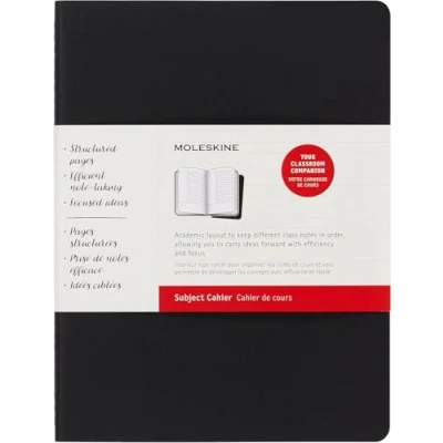 Image de Moleskine Cahier Journal Sujet, Ensemble de 2 cahiers pour Prendre des Notes, Couverture en Carton, Mise Page Académique, Extra Large Taille 19 x 25 cm, Couleur Noir et Rouge Canneberge, 160 Pages