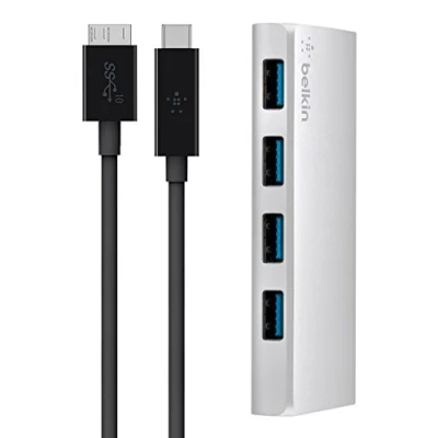 Image de Belkin F4U088VF hub &amp; concentrateur USB 3.2 Gen 1 (3.1 1) Micro B 5000 Mbit/s Argent Neuf