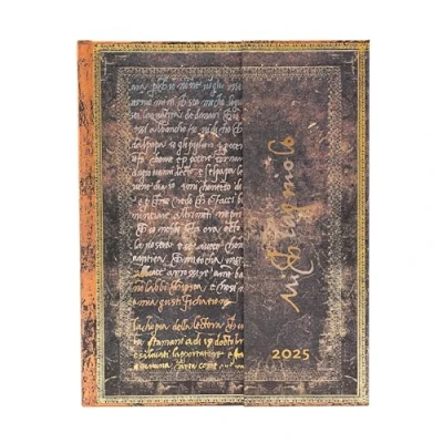 Image de Michelangelo, Handwriting (Embellished Manuscripts Collection) Ultra 12 month Verso Hardback Dayplanner 2025 (Wrap Closure)