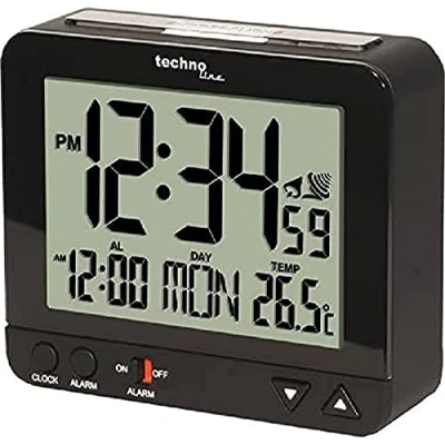 Image de Technoline WT 195 Radio réveil avec veilleuse, Noir