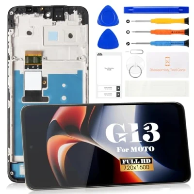 Image de Écran LCD de rechange pour Motorola Moto G13 G23 tactile Digitizer Assemblée Kits réparation (noir avec cadre)