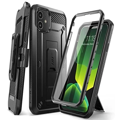 Image de SUPCASE Coque iPhone 11, Intégrale de Protection Robuste Anti Choc avec Protecteur d&#039;écran Intégré et Clip Ceinture [Unicorn Beetle Pro] pour 11 6.1 Pouces 2019 (Noir)