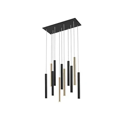 Image de Schuller Varas Suspension Cluster Drop, or brillant, noir mat