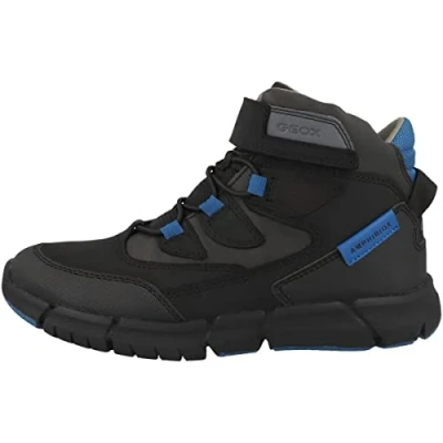 Image de Geox Garçon J Flexyper Boy B Abx Bottines, Black/Petrol, 36 EU