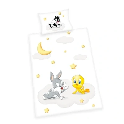 Image de Herding Looney Tunes Parure de lit, Blanc/Jaune, 40 x 60 cm, 100 135 Coton Polyester