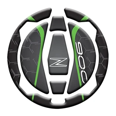 Image de Protection de bouchon réservoir synthétique adhésif effet 3D, compatible avec Kawasaki Z900 v2 (vert foncé)