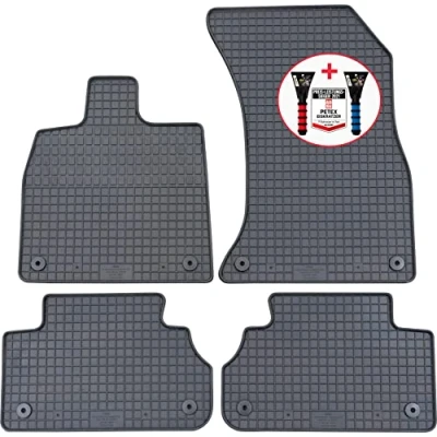 Image de PETEX Lot de 4 Tapis Sol en Caoutchouc qualité supérieure Noir + grattoir à Glace Test d&#039;image Voiture 52/2021