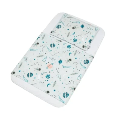 Image de FlyIdeas Drap Housse 50x90 Cododo, Parure 3 Pcs 100% Coton 1 Housse, Plat &amp; Taie d&#039;oreiller Compatible avec Berceau Cododo et Matelas 90x55 50x83 40x90 similares