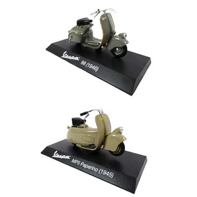 Image de OPO 10 Lot de 2 Scooters Miniatures Collection 1/18 Compatible avec Piaggio Vespa 98 + MP5 Paperino 05+22