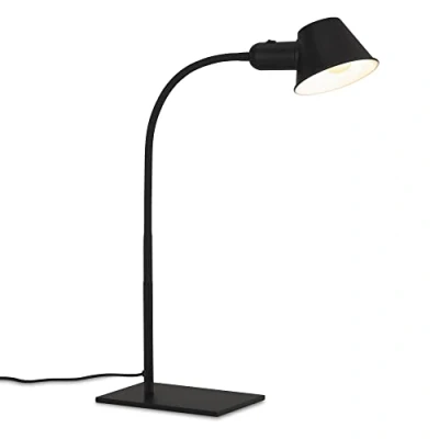 Image de BRILONER Lampe de table flexible, réglable, bureau interrupteur à bascule, 1x E27 douille max. 10 Watt, câble inclus, noir, 65 cm