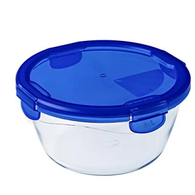 Image de Pyrex Cook &amp; go Boîte Ronde en Verre avec Couvercle Hermétique et Étanche Ø 15 cm Cuisinez au Four, Conservez Emportez