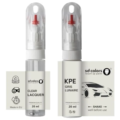 Image de SD COLORS GRIS LUNAIRE KPE Peinture de retouche 20 ML Pinceau pratique pour réparation rayures (peinture + laque)