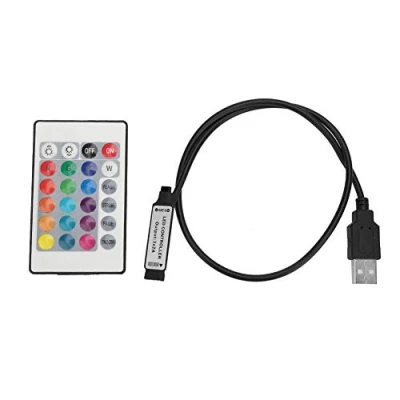 Image de NITRIP 5 24 V LED RGB Bande Lumineuse Télécommande sans Fil USB 6A Effet de Lampe Contrôleur IR(0.5 m)