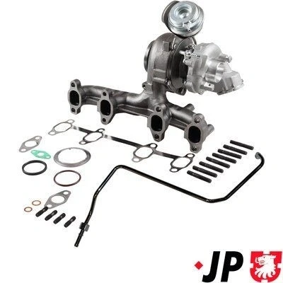 Image de JP GROUP 1117800810 Turbocompresseur à gaz d&#039;échappement y compris Jeu de joints d’étanchéité, avec aspiration d&#039;huile