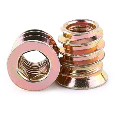 Image de 20Pcs Vis en Acier au Carbone Zingué Dans L&#039;écrou, écrous D&#039;insertion Filetés à Six Pans Creux pour Meubles Bois(M6*13mm)