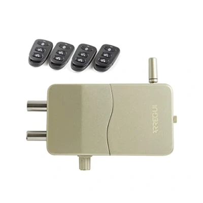 Image de ARREGUI CI10D AL Verrou Électronique Serrure Invisible avec Alarme Sonore 4 Télécommandes couleur dorée