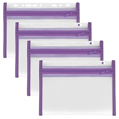 Image de VELOFLEX A435006 pochette porte documents avec fermeture éclair, 4 pièces, DIN A5, classable, violet, VELOBAG XXS, à éclair