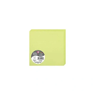 Image de Clairefontaine 22840C Paquet de 25 Cartes Doubles Format Carré (13,5x13,5cm) 210g Coloris Vert Bourgeon Carton d&#039;Invitation Evènements et Correspondance Gamme Pollen Papier Premium Lisse