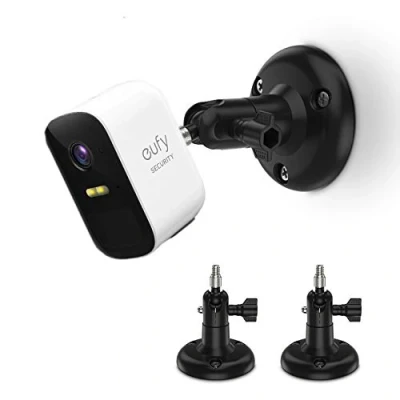 Image de HOLACA Support Mural de réglage Compatible avec Eufycam 2c, 2, E et d&#039;autres modèles compatibles Les appareils 1/4&quot; Vis Supports muraux (Lot 2) Noir