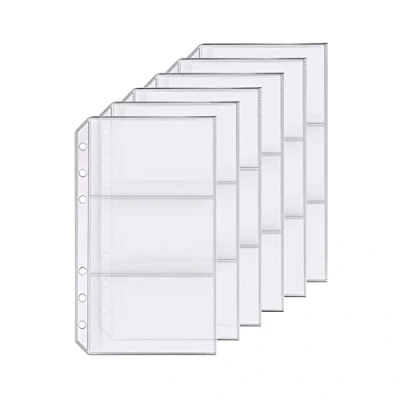 Image de Accessoire pour classeur à anneaux en D Pochettes perforées Séparateur Règle Onglet Index (Porte cartes professionnelles, A6)