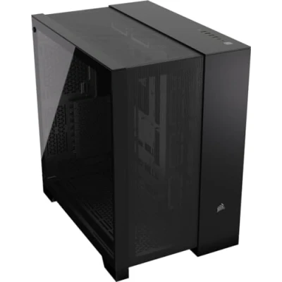 Image de CORSAIR 6500D Airflow Boîtier PC ATX Mid Tower Pas de Ventilateurs Inclus Design à Double Chambre Compatible avec Les Cartes Mères Connexion Inversée Noir