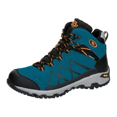Image de Brütting Mixte Kansas High Chaussures de Trail, Bleu pétrole, Noir Orange, 40 EU